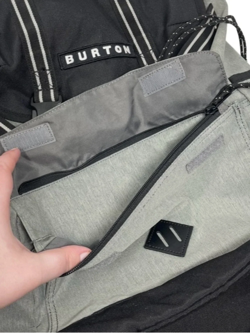 Burton Outing Backpack Black Gray Rucksack Laptop Sleeve School Travel Bag